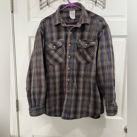 Vintage Rugged Outdoor Carhartt Plaid Button Down XL Union Made in USA - Picture 1 of 6